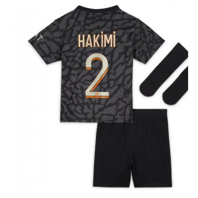 Paris Saint-Germain Tredje Tröja Barn 2023-24 fotbollskläder med tryck Achraf Hakimi 2