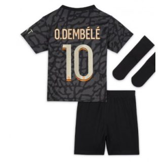 Paris Saint-Germain Tredje Tröja Barn 2023-24 fotbollskläder med tryck Ousmane Dembele 10