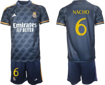 Real Madrid Bortatröja 2023-24 fotbollströja set för Herr med namn NACHO 6