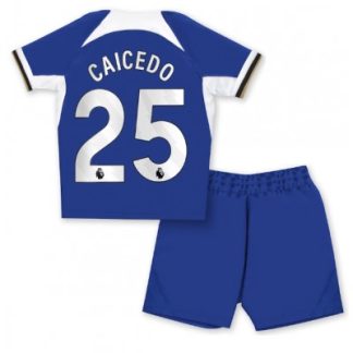 Billiga Fotbollströjor barn Chelsea Hemmatröja 2023-24 med tryck Moises Caicedo 25