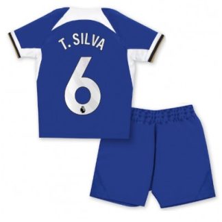 Billiga Fotbollströjor barn Chelsea Hemmatröja 2023-24 med tryck Thiago Silva 6
