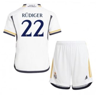 Billiga Fotbollströjor barn Real Madrid Hemmatröja 2023-24 Antonio Rudiger 22