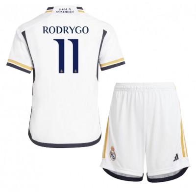 Billiga Fotbollströjor barn Real Madrid Hemmatröja 2023-24 Rodrygo Goes 11