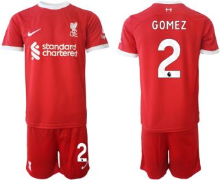 Fotbollströjor Billigt Liverpool Hemma tröja 2023-24 Röd fotbollströja set för män Joe Gomez 2