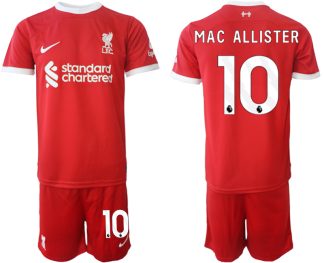 Köp Fotbollstroja Herr Liverpool Hemma tröja 2023-24 Röd med tryck Alexis Mac Allister 10