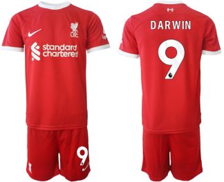 Köp Fotbollstroja Herr Liverpool Hemma tröja 2023-24 Röd med tryck Darwin Nunez 9