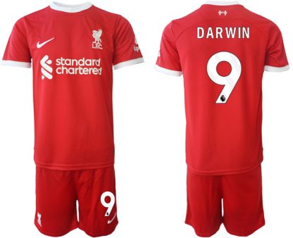 Köp Fotbollstroja Herr Liverpool Hemma tröja 2023-24 Röd med tryck Darwin Nunez 9