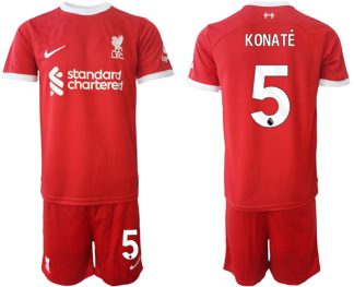 Köp Fotbollstroja Herr Liverpool Hemma tröja 2023-24 Röd med tryck Ibrahima Konate 5