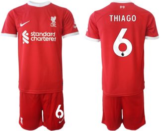 Köp Fotbollstroja Herr Liverpool Hemma tröja 2023-24 Röd med tryck Thiago Alcantara 6