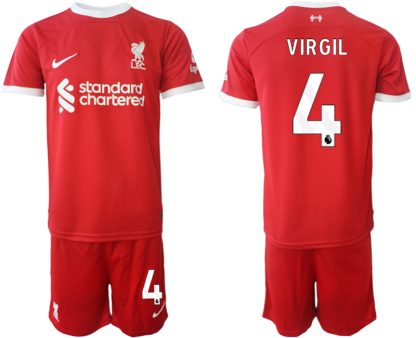 Köp Fotbollstroja Herr Liverpool Hemma tröja 2023-24 Röd med tryck Virgil van Dijk 4