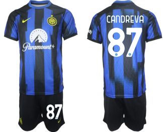 Köp Fotbollstroja set Inter Milan för Herr 2023-2024 Hemmatröja Antonio Candreva 87