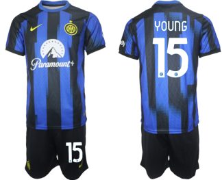 Köp Fotbollstroja set Inter Milan för Herr 2023-2024 Hemmatröja Ashley Young 15