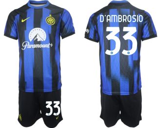 Köp Fotbollstroja set Inter Milan för Herr 2023-2024 Hemmatröja Danilo D’ambrosio 33