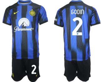 Köp Fotbollstroja set Inter Milan för Herr 2023-2024 Hemmatröja Diego Godin 2