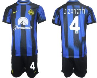 Köp Fotbollstroja set Inter Milan för Herr 2023-2024 Hemmatröja Javier Zanetti 4