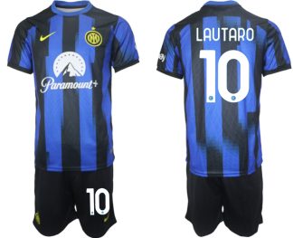 Köp Fotbollstroja set Inter Milan för Herr 2023-2024 Hemmatröja Lautaro Martinez 10