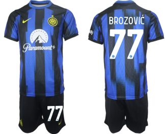 Köp Fotbollstroja set Inter Milan för Herr 2023-2024 Hemmatröja Marcelo Brozović 77