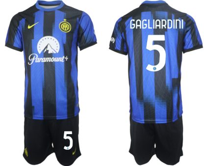 Köp Fotbollstroja set Inter Milan för Herr 2023-2024 Hemmatröja Roberto Gagliardini 5