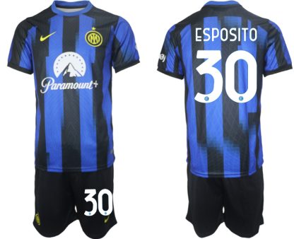 Köp Fotbollstroja set Inter Milan för Herr 2023-2024 Hemmatröja Sebastiano Esposito 30