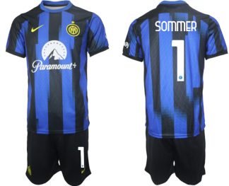 Köp Fotbollstroja set Inter Milan för Herr 2023-2024 Hemmatröja Yann Sommer 1