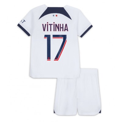 Billiga Fotbollströjor Paris Saint-Germain PSG Bortatröja Kit Barn 2023-24 Vitinha Ferreira 17
