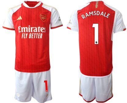 Köp billiga fotbollströjor Arsenal Hemmatröja 2023-24 röd Kortärmad + Korta byxor Aaron Ramsdale 1
