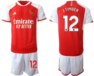 Köp billiga fotbollströjor Arsenal Hemmatröja 2023-24 röd Kortärmad + Korta byxor Jurrien Timber 12