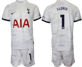 matchtröjor fotboll Tottenham Hotspur Hemma tröja set 2023 2024 Hugo Lloris 1