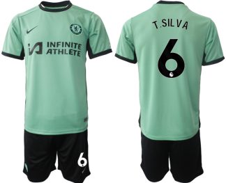 Billiga fotbollströjor Herr Chelsea Tredje Tröja set 2023-2024 Online Thiago Silva 6