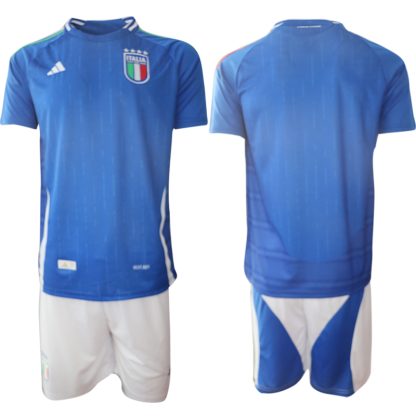 Billiga Fotbollströjor Herr Italien Hemma tröja 2024-2025 blå Matchställ