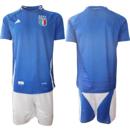 Billiga Fotbollströjor Herr Italien Hemma tröja 2024-2025 blå Matchställ