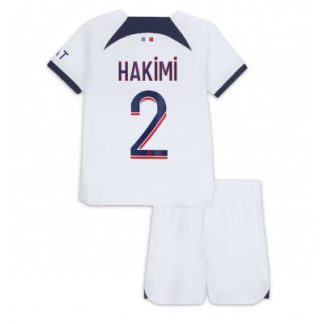 Billiga Fotbollströjor Paris Saint-Germain PSG Bortatröja Kit Barn 2023-24 Achraf Hakimi 2