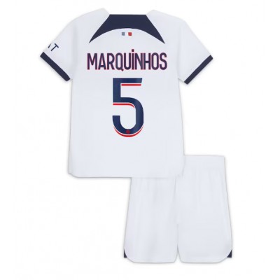 Billiga Fotbollströjor Paris Saint-Germain PSG Bortatröja Kit Barn 2023-24 Marquinhos 5