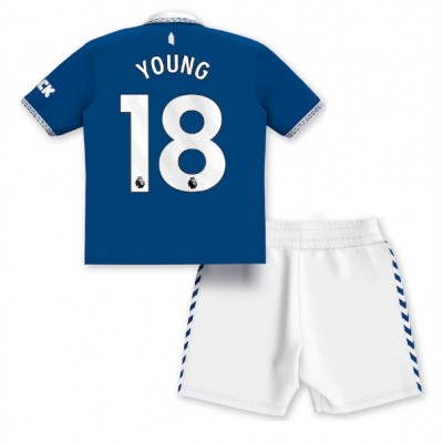 Everton 2023-24 Fotbollströja Barn Hemmaställ Fotbollsset Ashley Young 18