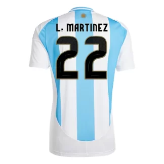 Argentina Fotbollströjor Hemma Tröja Copa América 2024 med tryck L.Martinez 22