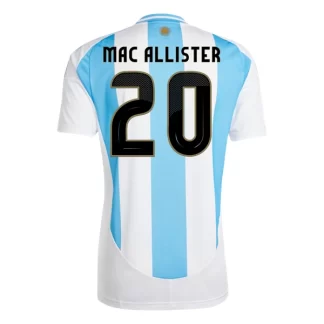 Argentina Fotbollströjor Hemma Tröja Copa América 2024 med tryck Mac Allister 20