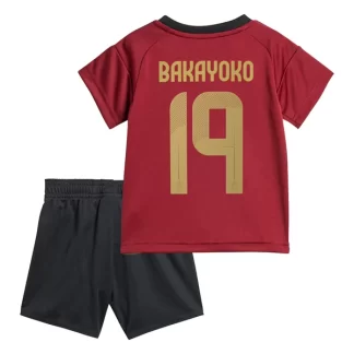Barn Belgien Fotbollströja Hemmaställ EM 2024 Kortärmad med tryck Bakayoko 19