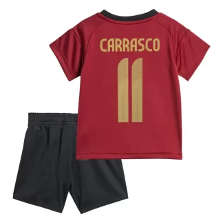 Barn Belgien Fotbollströja Hemmaställ EM 2024 Kortärmad med tryck Carrasco 11