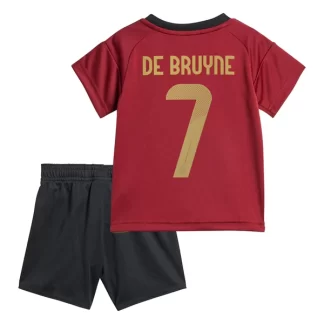 Barn Belgien Fotbollströja Hemmaställ EM 2024 Kortärmad med tryck De Bruyne 7