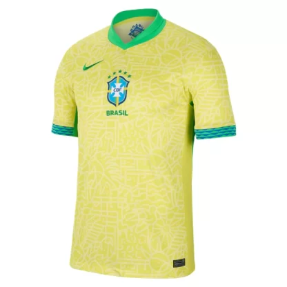 Brasilien Fotbollströjan Herr Hemmaställ Copa América 2024 gul Kortärmad