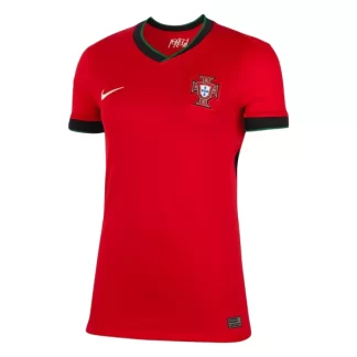 Dam Portugal Fotbollströja Hemmaställ EM 2024 röd Kortärmad