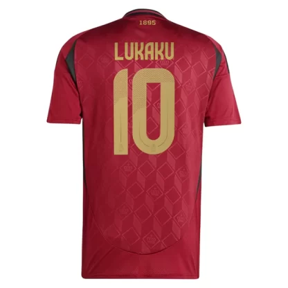 Herr Belgien Fotbollströja Hemmaställ EM 2024 Kortärmad med tryck Lukaku 10