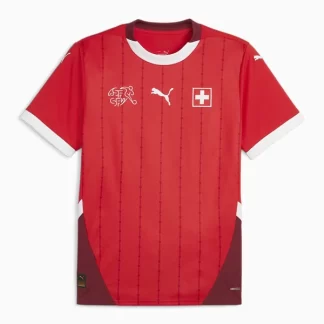 Herr Schweiz Fotbollströja Hemmaställ EM 2024 röd Kortärmad