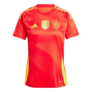 Köpa Dam Spanien Fotbollströja Hemmaställ EM 2024 röd Kortärmad