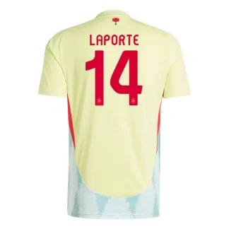 Spanien Fotbollströja Bortaställ EM 2024 med tryck Laporte 14