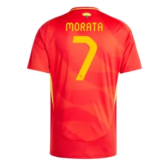 Spanien Fotbollströja Hemmaställ EM 2024 röd Kortärmad Morata 7