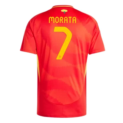 Spanien Fotbollströja Hemmaställ EM 2024 röd Kortärmad Morata 7