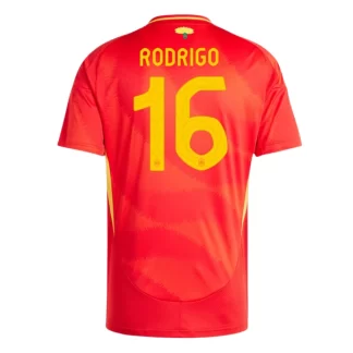 Spanien Fotbollströja Hemmaställ EM 2024 röd Kortärmad Rodrigo 16