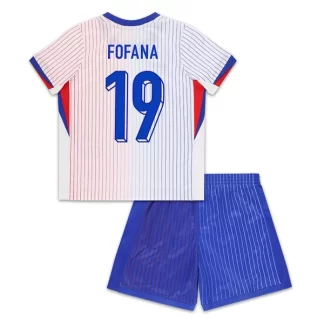 Billiga fotbollströjor barn Frankrike Bortaställ EM 2024 med tryck Fofana 19