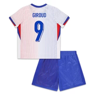 Billiga fotbollströjor barn Frankrike Bortaställ EM 2024 med tryck Giroud 9
